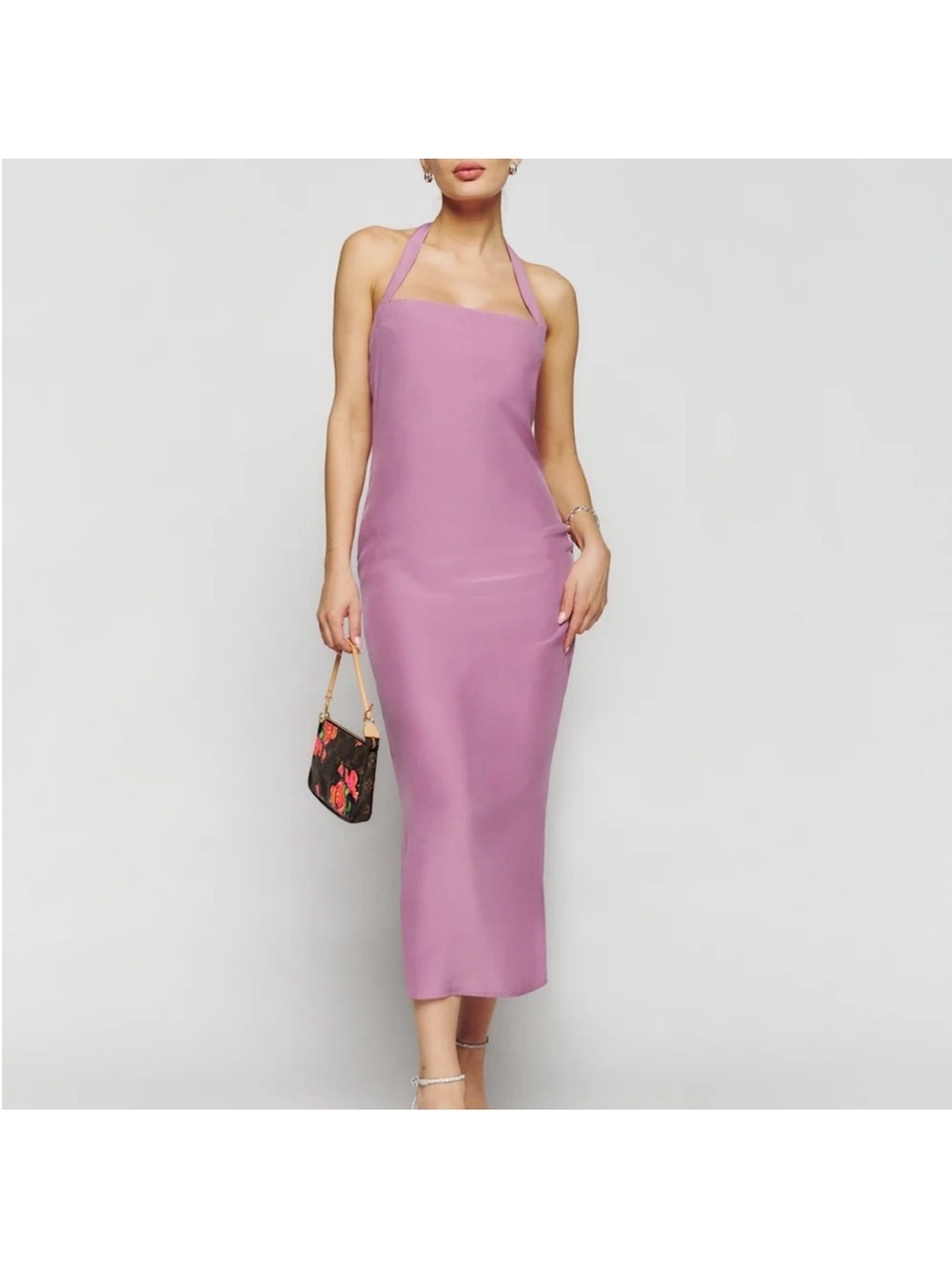 Reformation Lilac Halter Midi Dress